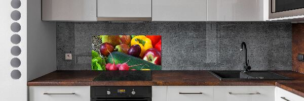 Spatscherm keuken Fruit en groenten