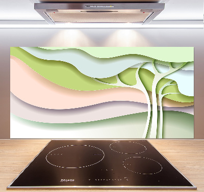 Glazen achterwand keuken Abstracte boom