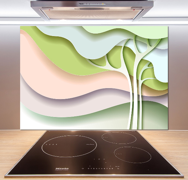 Glazen achterwand keuken Abstracte boom