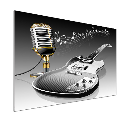 Keuken achterwand Gitaar en microfoon