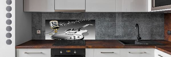 Keuken achterwand Gitaar en microfoon