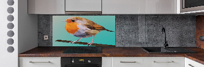 Glazen achterwand keuken Roodborstje