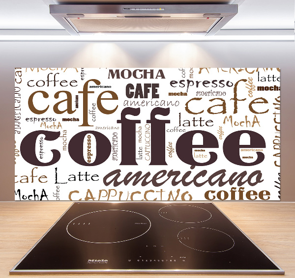 Glazen achterwand keuken Koffie