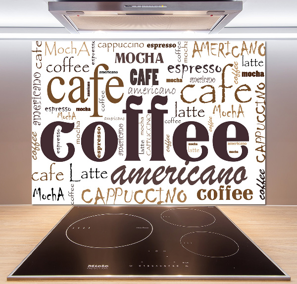 Glazen achterwand keuken Koffie