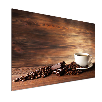 Glazen achterwand keuken Koffie en chocolade