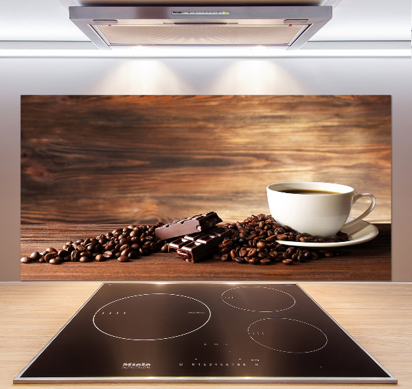 Glazen achterwand keuken Koffie en chocolade