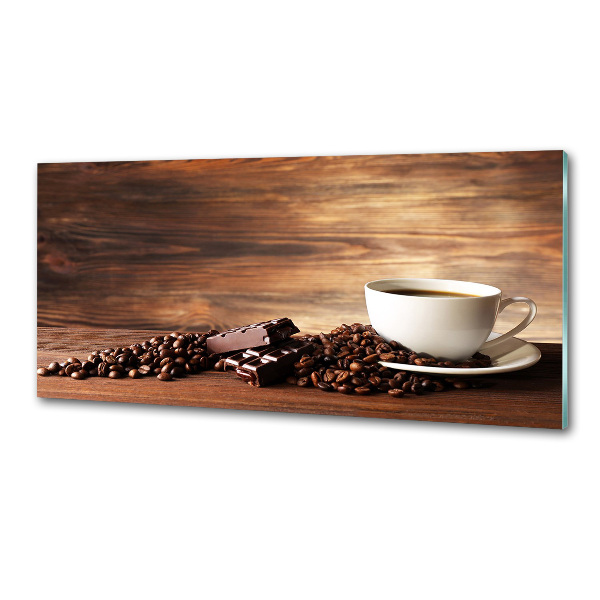 Glazen achterwand keuken Koffie en chocolade