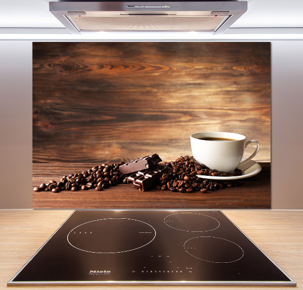 Glazen achterwand keuken Koffie en chocolade