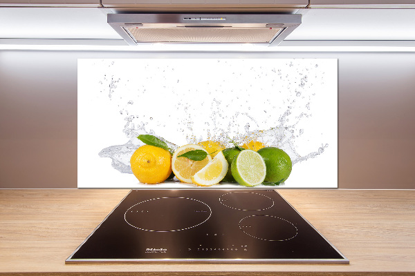Spatscherm keuken Citrus en water