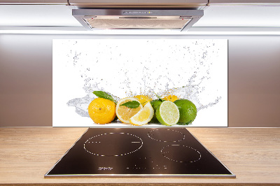 Spatscherm keuken Citrus en water
