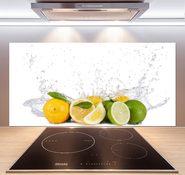 Spatscherm keuken Citrus en water
