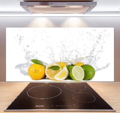 Spatscherm keuken Citrus en water