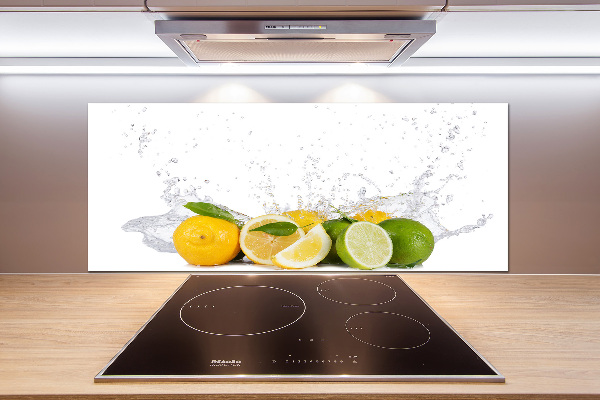 Spatscherm keuken Citrus en water