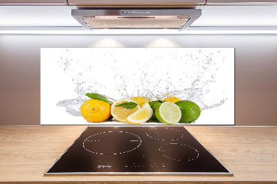 Spatscherm keuken Citrus en water