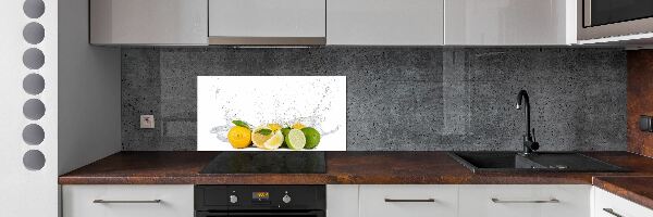 Spatscherm keuken Citrus en water