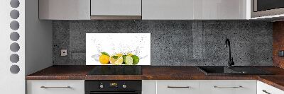 Spatscherm keuken Citrus en water
