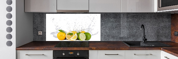 Spatscherm keuken Citrus en water