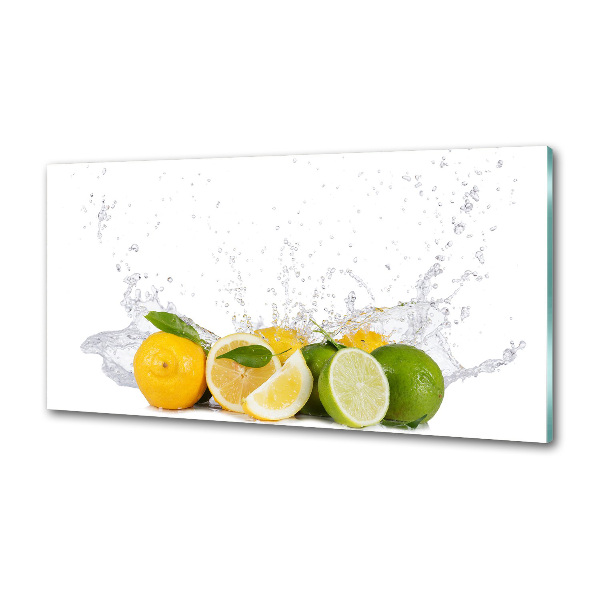 Spatscherm keuken Citrus en water
