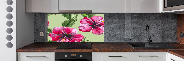 Achterwand keuken Hawaiiaanse bloemen