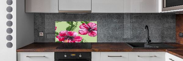Achterwand keuken Hawaiiaanse bloemen