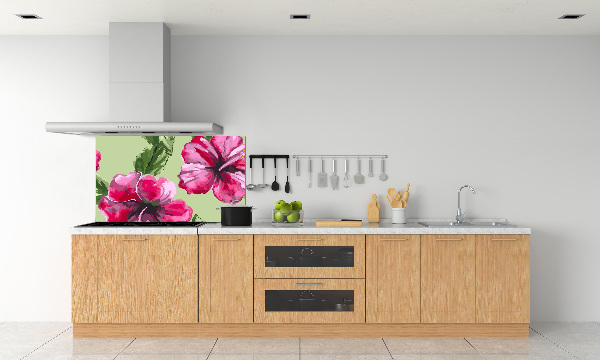 Achterwand keuken Hawaiiaanse bloemen
