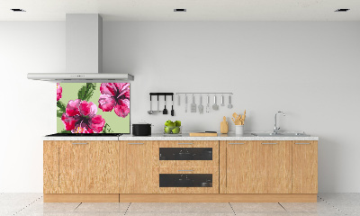 Achterwand keuken Hawaiiaanse bloemen