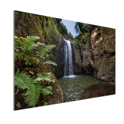 Glazen achterwand keuken Waterval op Sardinië