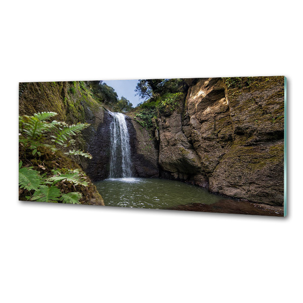 Glazen achterwand keuken Waterval op Sardinië