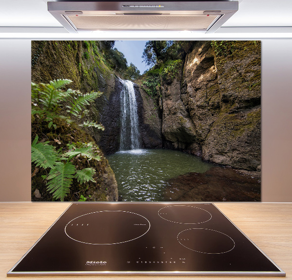 Glazen achterwand keuken Waterval op Sardinië