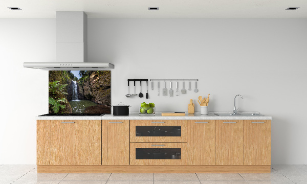 Glazen achterwand keuken Waterval op Sardinië