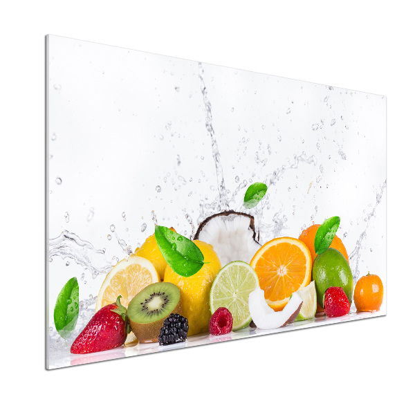 Spatscherm keuken Fruit en water