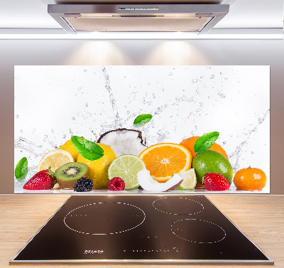 Spatscherm keuken Fruit en water