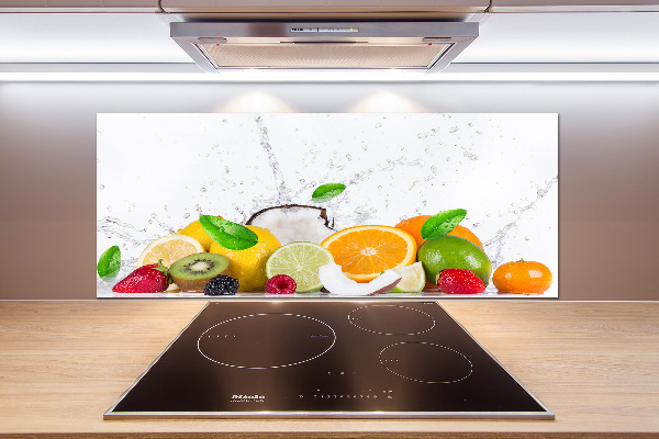 Spatscherm keuken Fruit en water