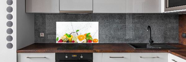 Spatscherm keuken Fruit en water