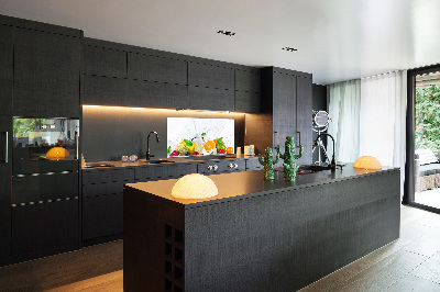 Spatscherm keuken Fruit en water