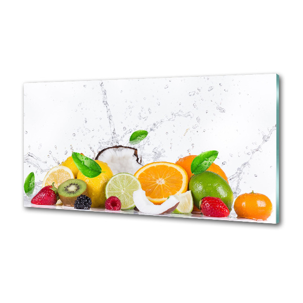Spatscherm keuken Fruit en water