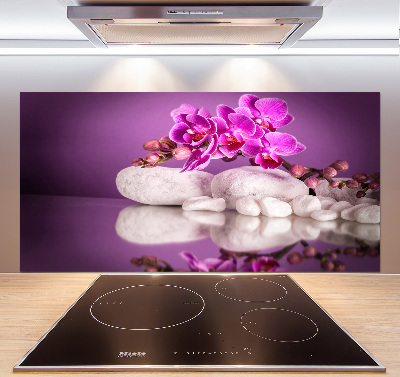 Spatscherm keuken Roze orchidee