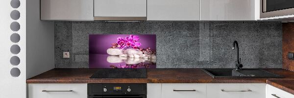 Spatscherm keuken Roze orchidee