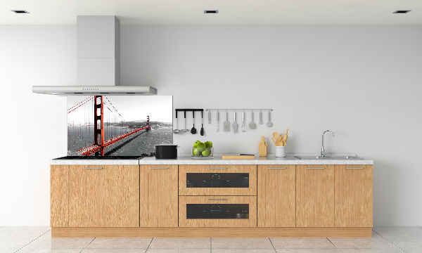 Glazen achterwand keuken San Francisco-brug