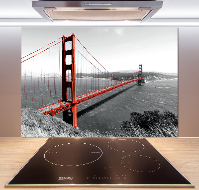 Glazen achterwand keuken San Francisco-brug