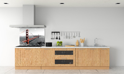 Glazen achterwand keuken San Francisco-brug