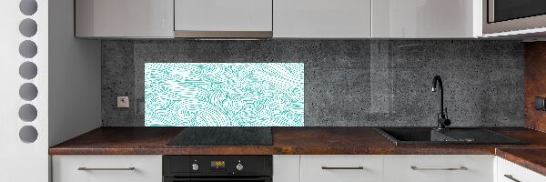 Spatscherm keuken Blauwe golven