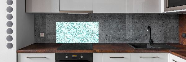 Spatscherm keuken Blauwe golven