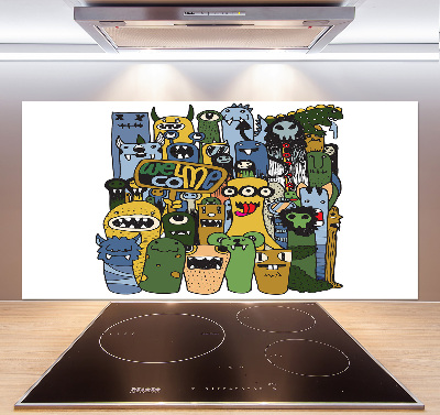 Keuken achterwand Gekke monsters
