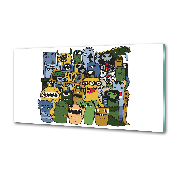 Keuken achterwand Gekke monsters