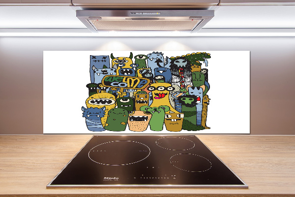 Keuken achterwand Gekke monsters