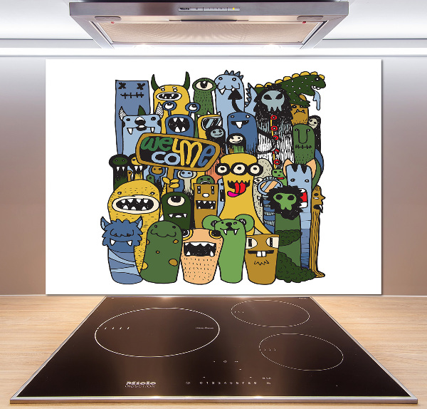 Keuken achterwand Gekke monsters