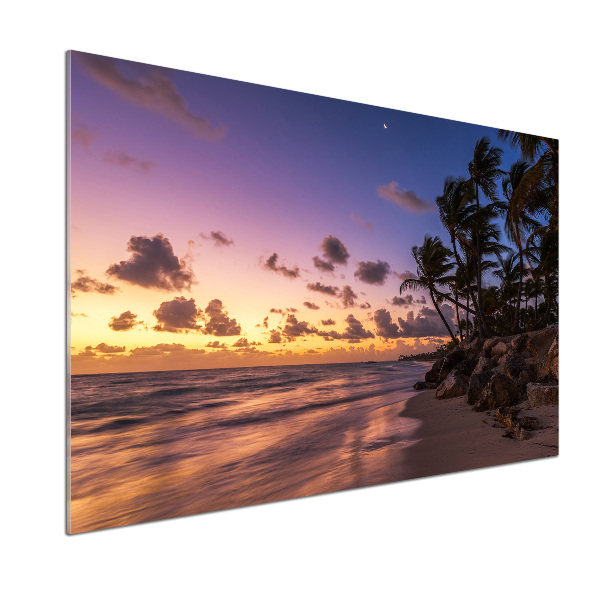 Glazen achterwand keuken Zonsondergang op het strand