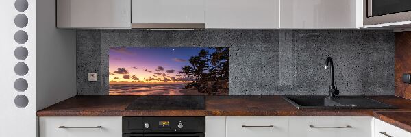 Glazen achterwand keuken Zonsondergang op het strand