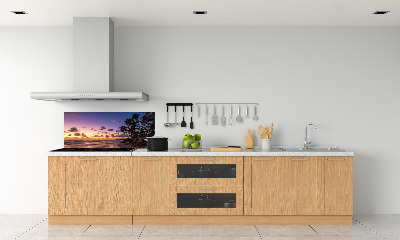 Glazen achterwand keuken Zonsondergang op het strand